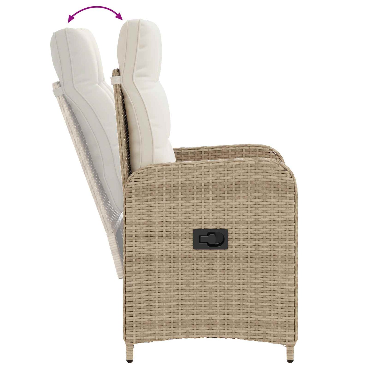 Outdoortisch-Set 3 stk. Beige und Cremeweiß Poly-Rattan