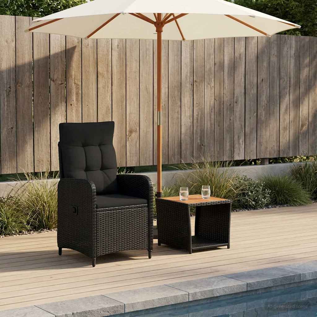 Garten-Lounge-Set 2 stk. Schwarz