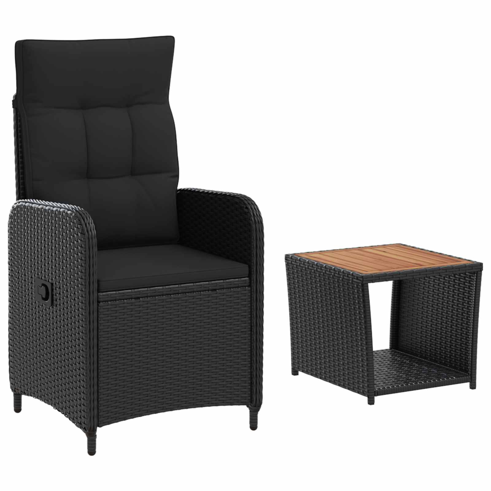 Garten-Lounge-Set 2 stk. Schwarz