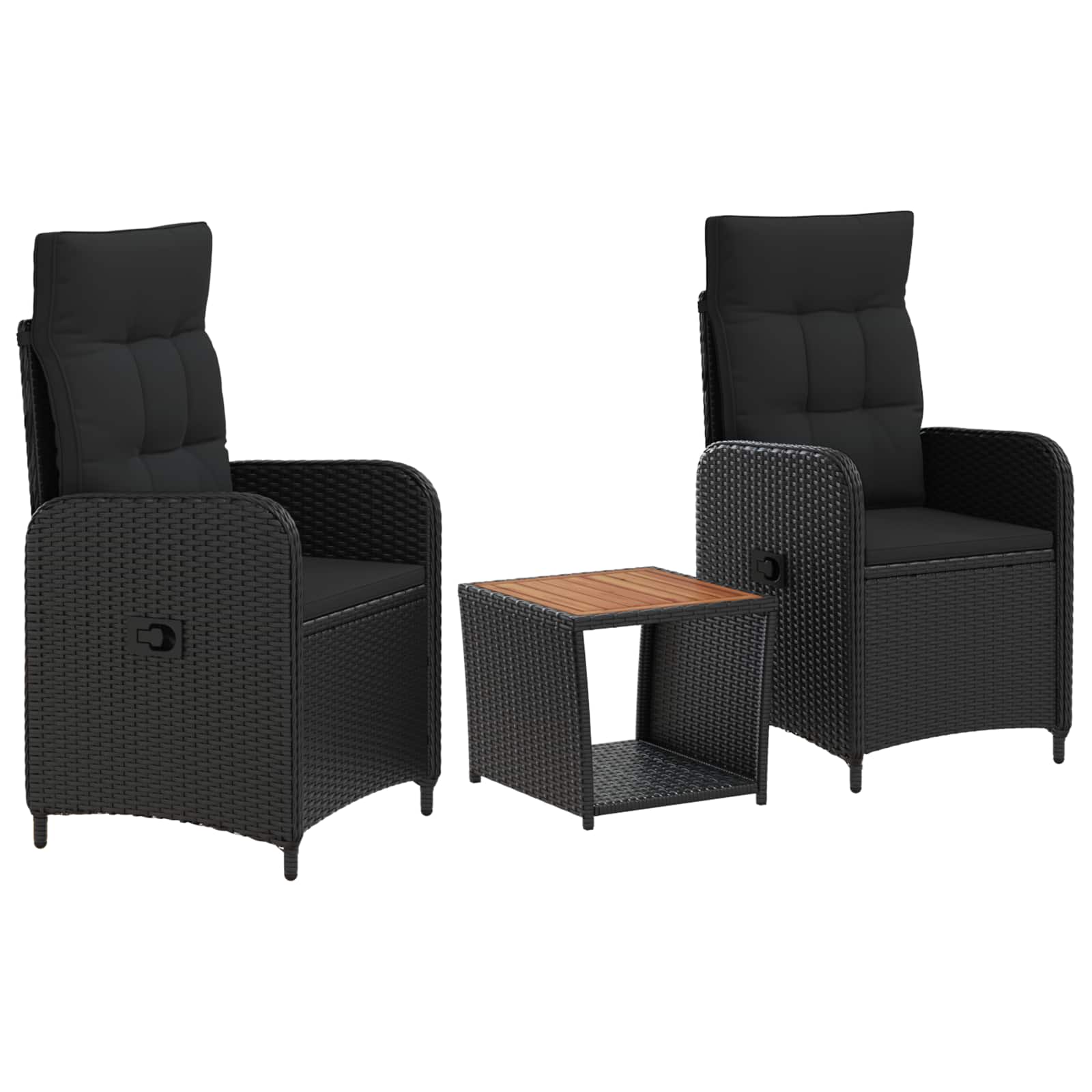 Garten-Lounge-Set 3 stk. Schwarz
