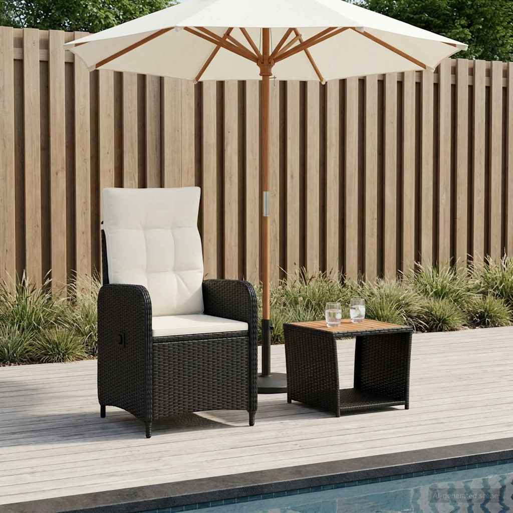 Garten-Lounge-Set 2 stk. Schwarz und Cremeweiß