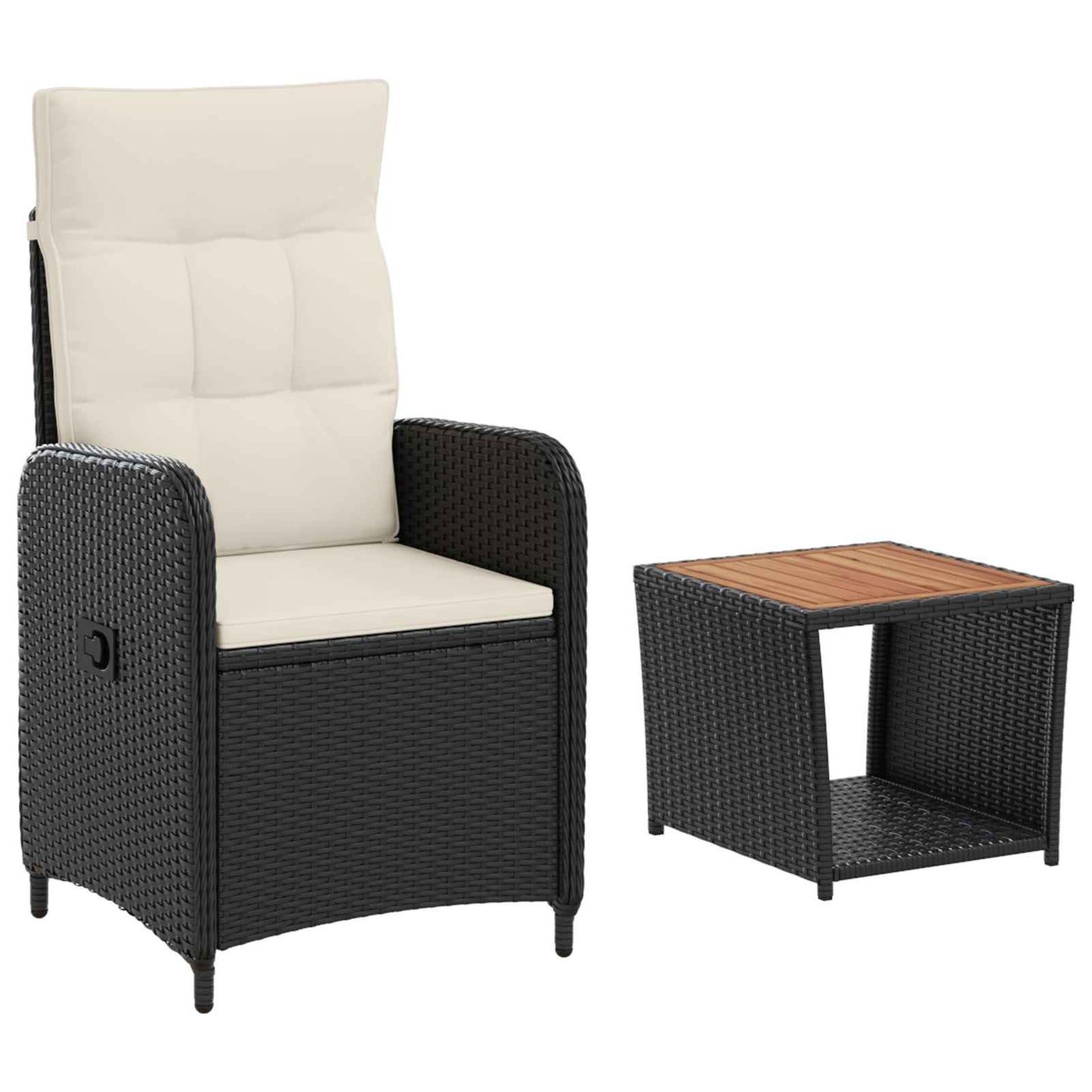 Garten-Lounge-Set 2 stk. Schwarz und Cremeweiß