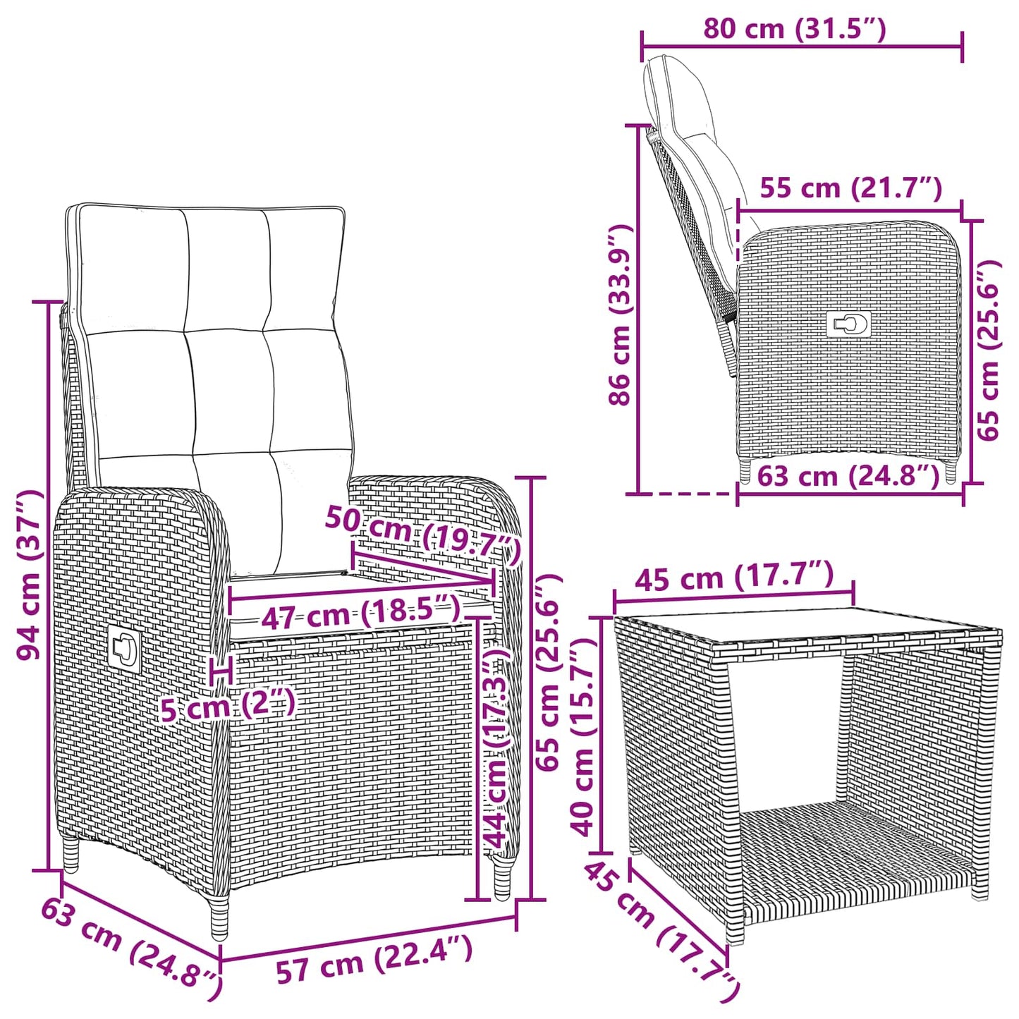 Garten-Lounge-Set 2 stk.