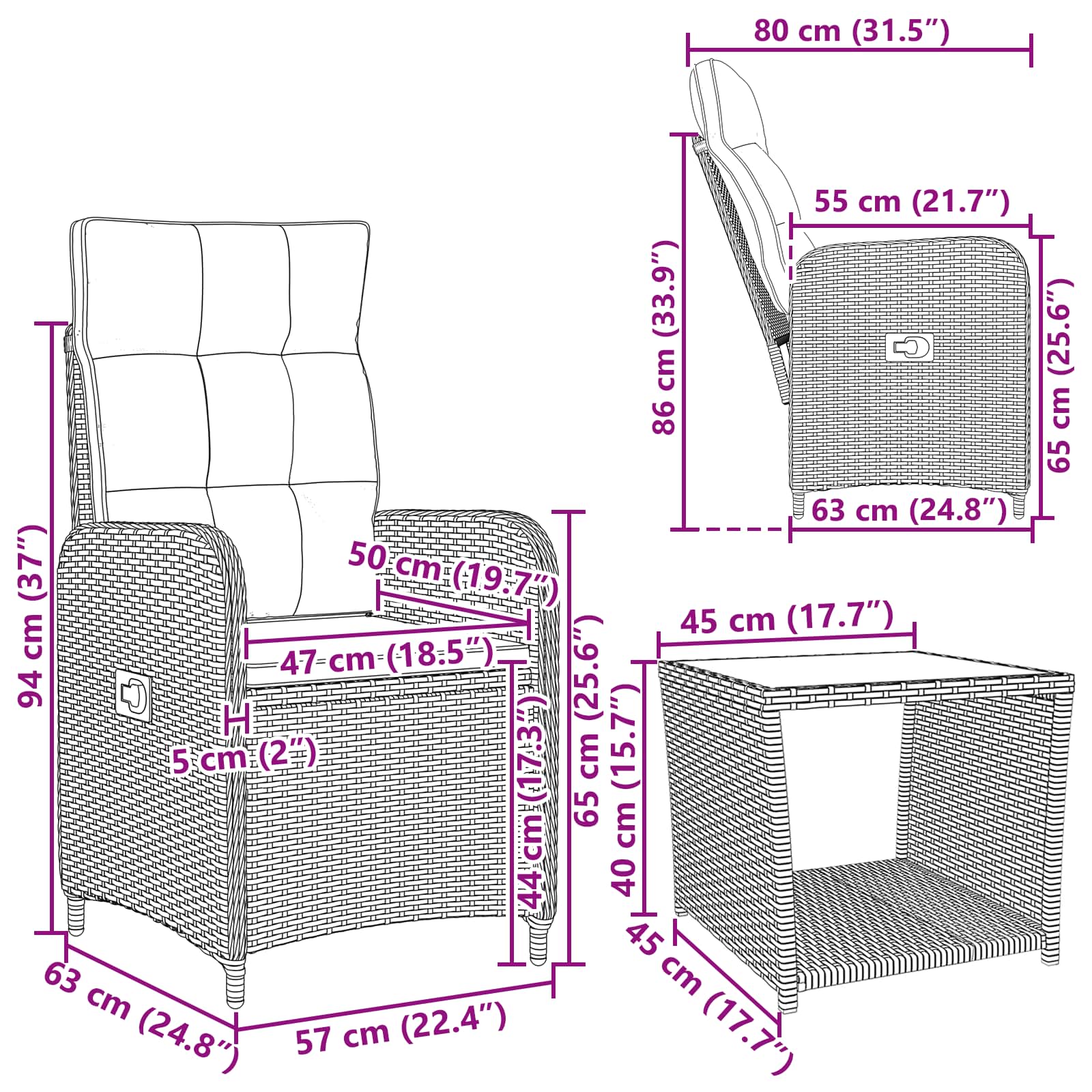 Garten-Lounge-Set 2 stk.