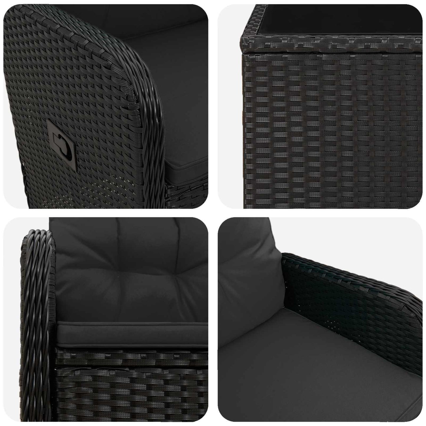 Garten-Lounge-Set 2 stk. Schwarz
