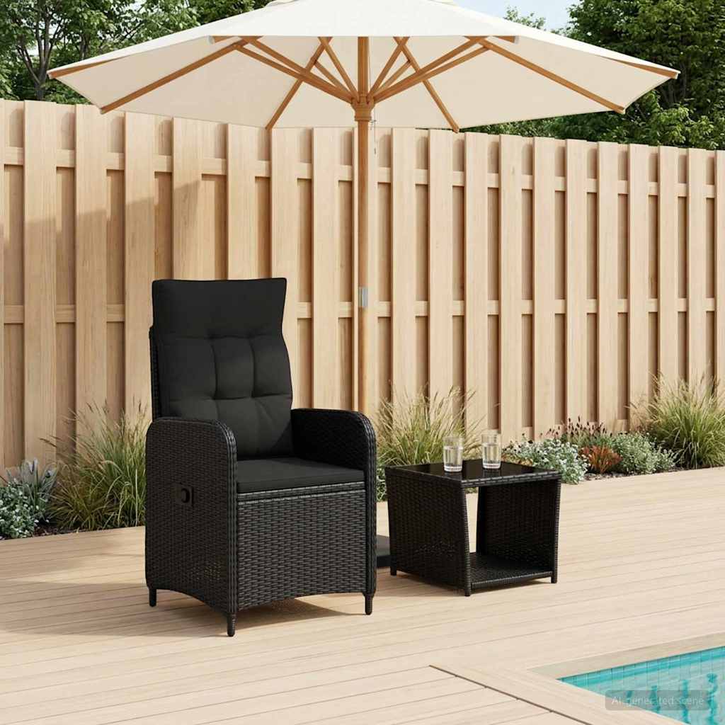 Garten-Lounge-Set 2 stk. Schwarz