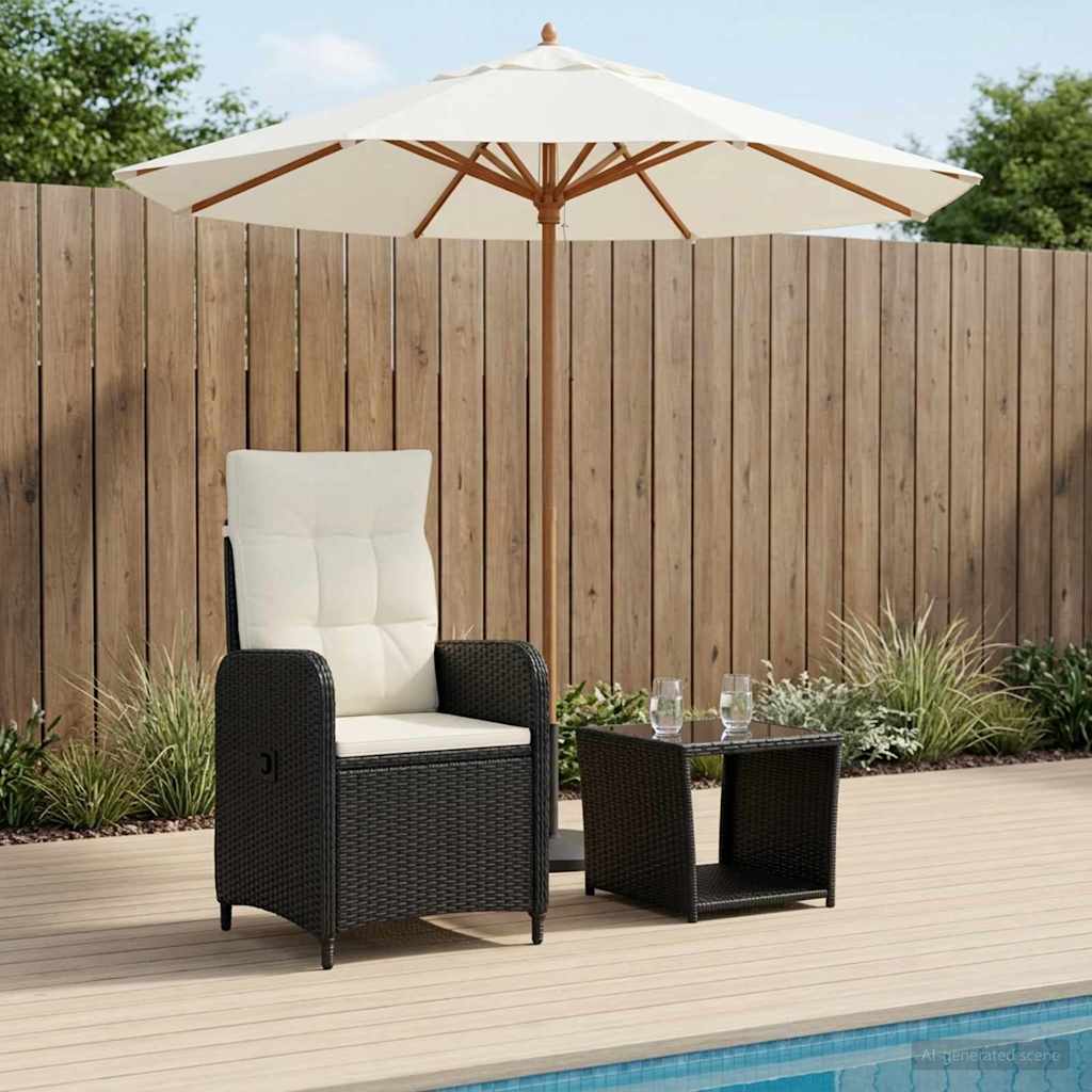 Garten-Lounge-Set 2 stk. Schwarz und Cremeweiß