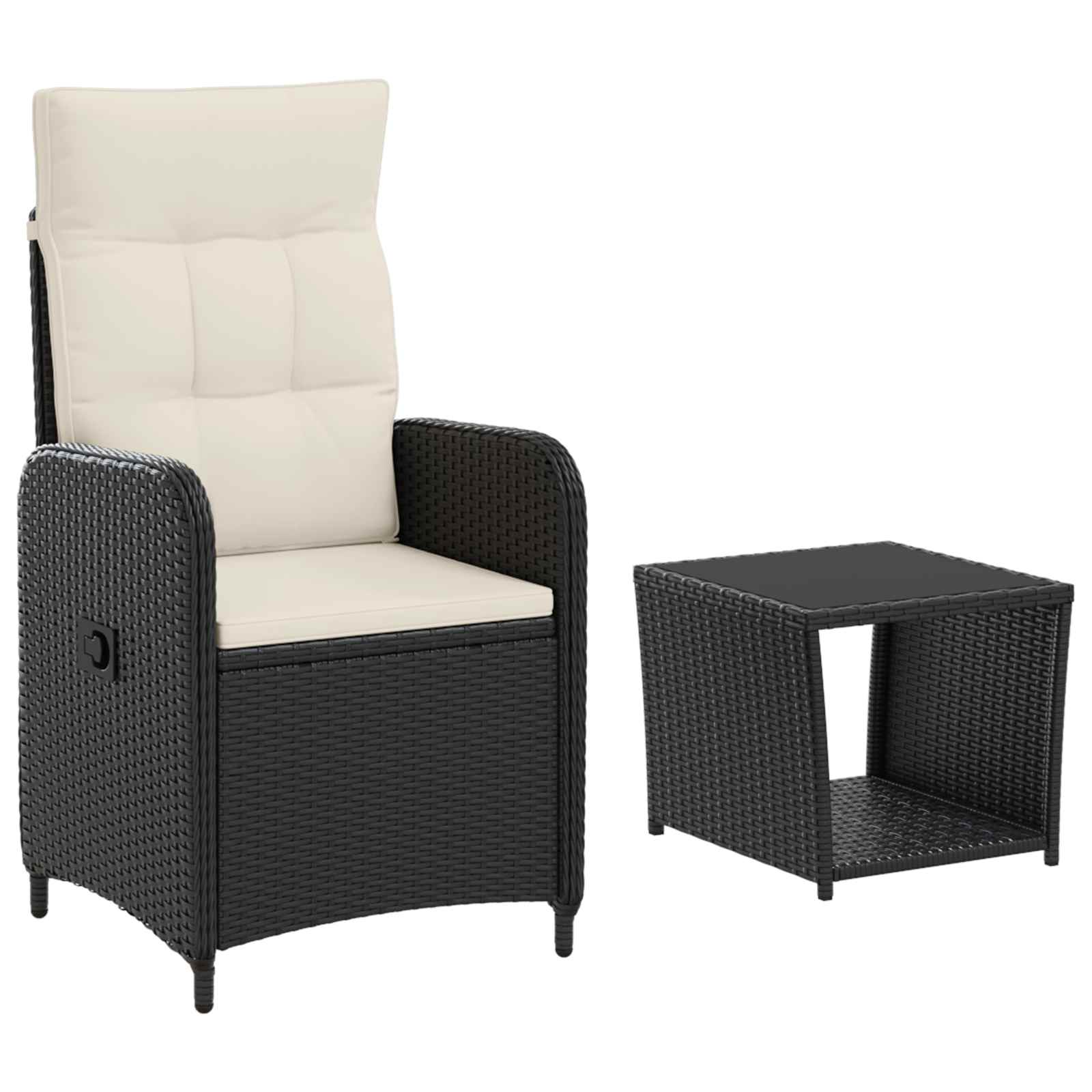 Garten-Lounge-Set 2 stk. Schwarz und Cremeweiß
