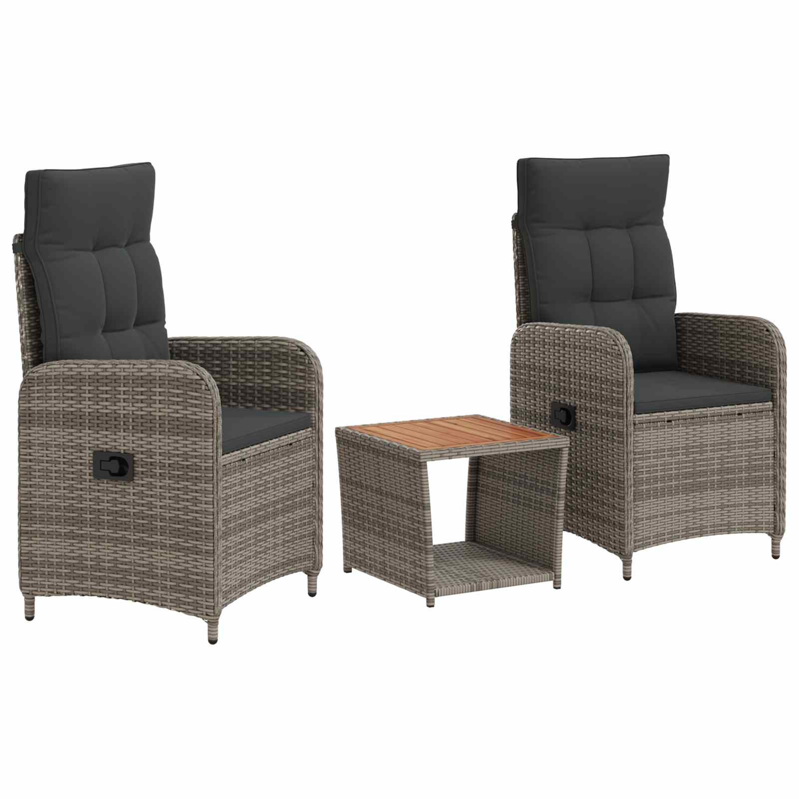 Garten-Lounge-Set 3 stk. Hellgrau und Dunkelgrau
