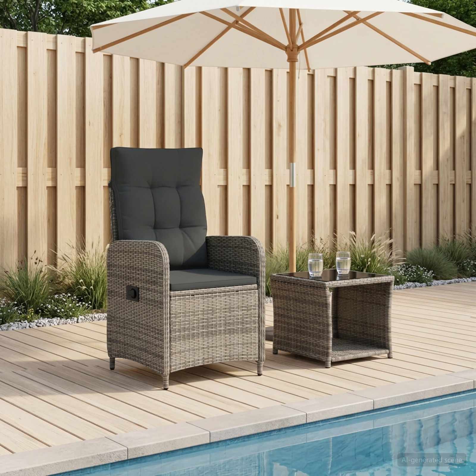 Garten-Lounge-Set 2 stk. Grau und Dunkelgrau