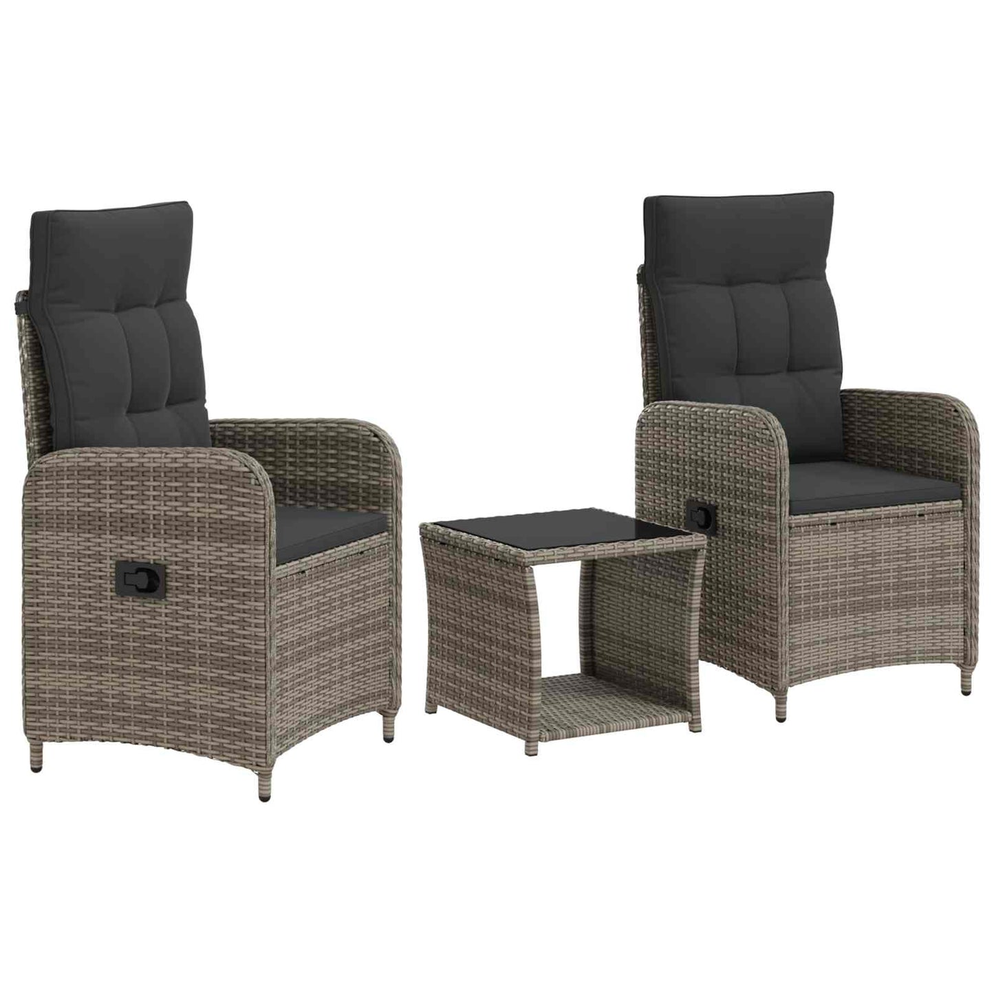 Garten-Lounge-Set 3 stk. Grau und Dunkelgrau