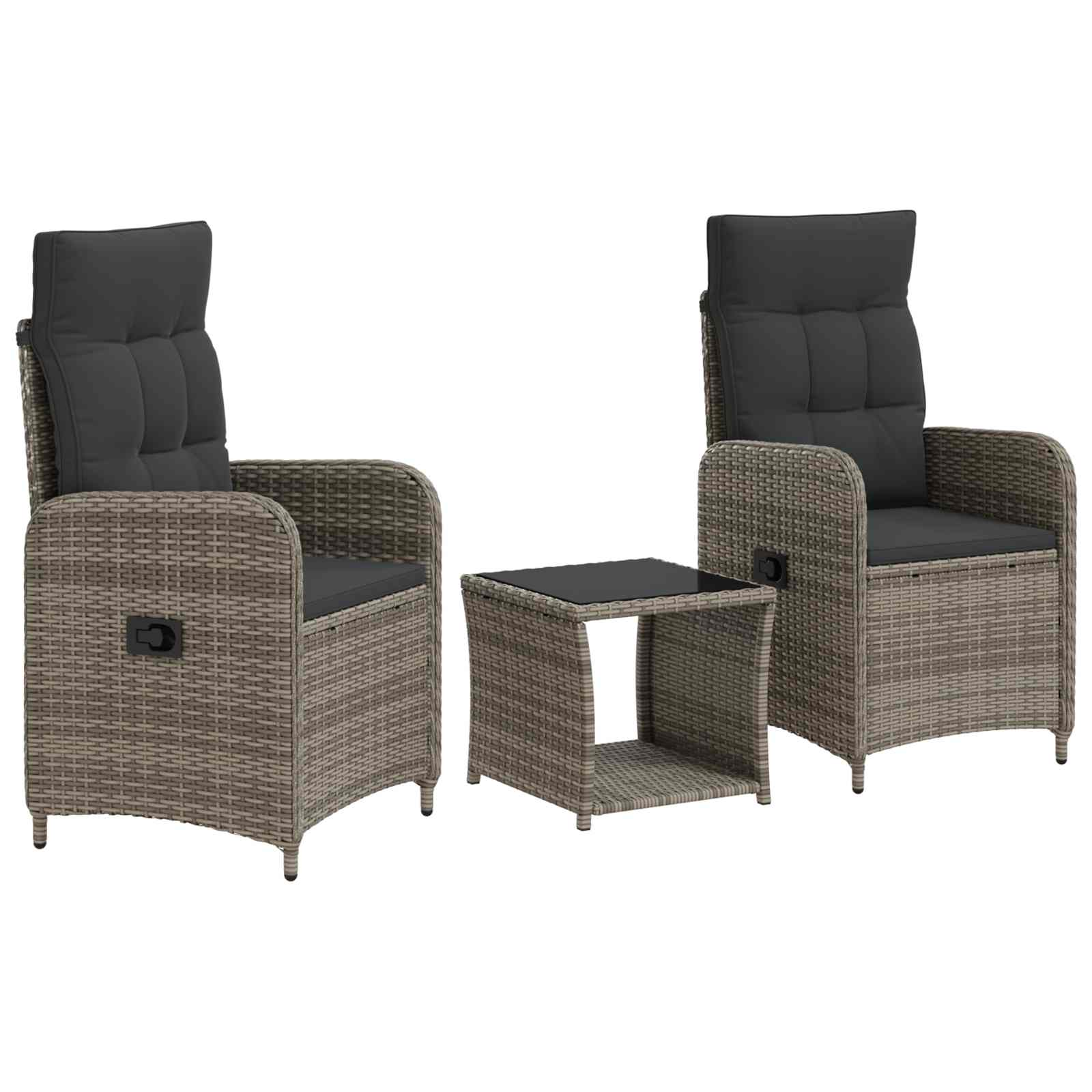 Garten-Lounge-Set 3 stk. Grau und Dunkelgrau