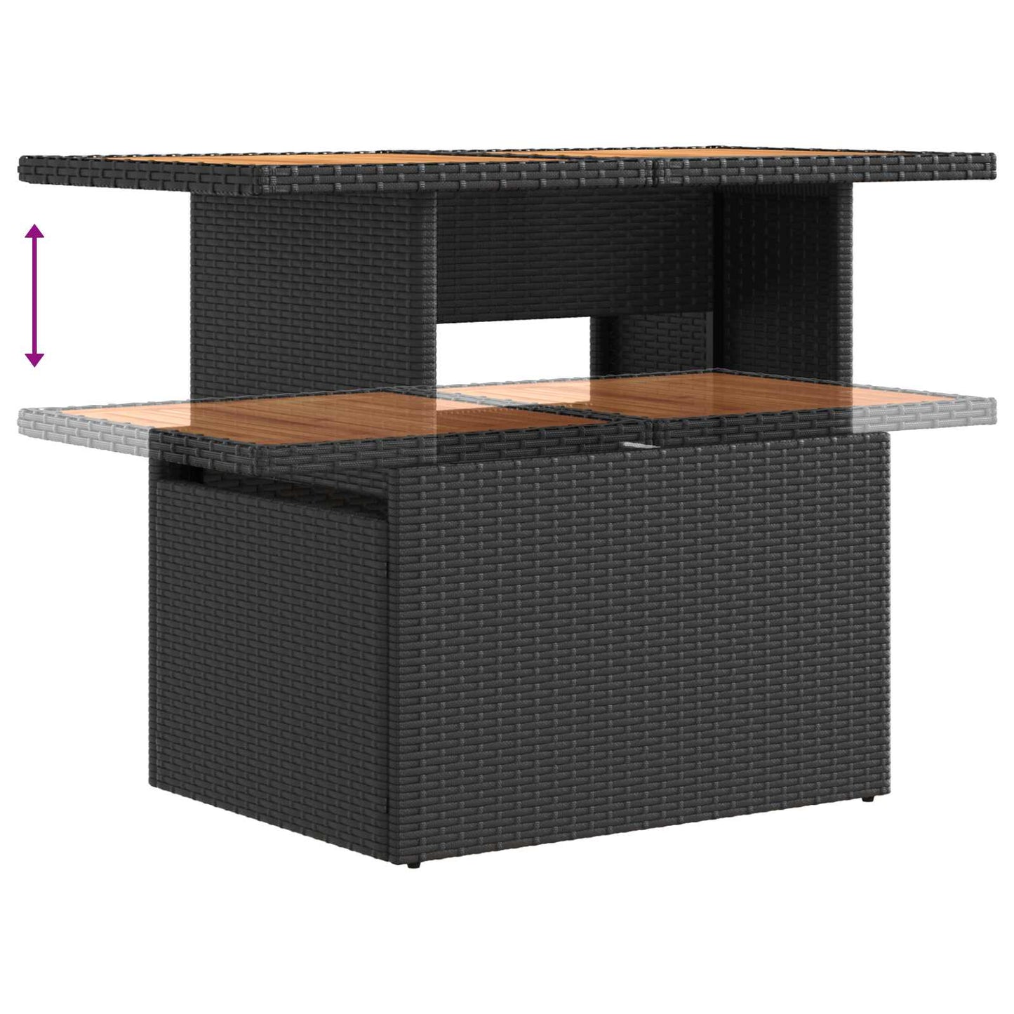 Outdoortisch-Set 3 pcs Schwarz