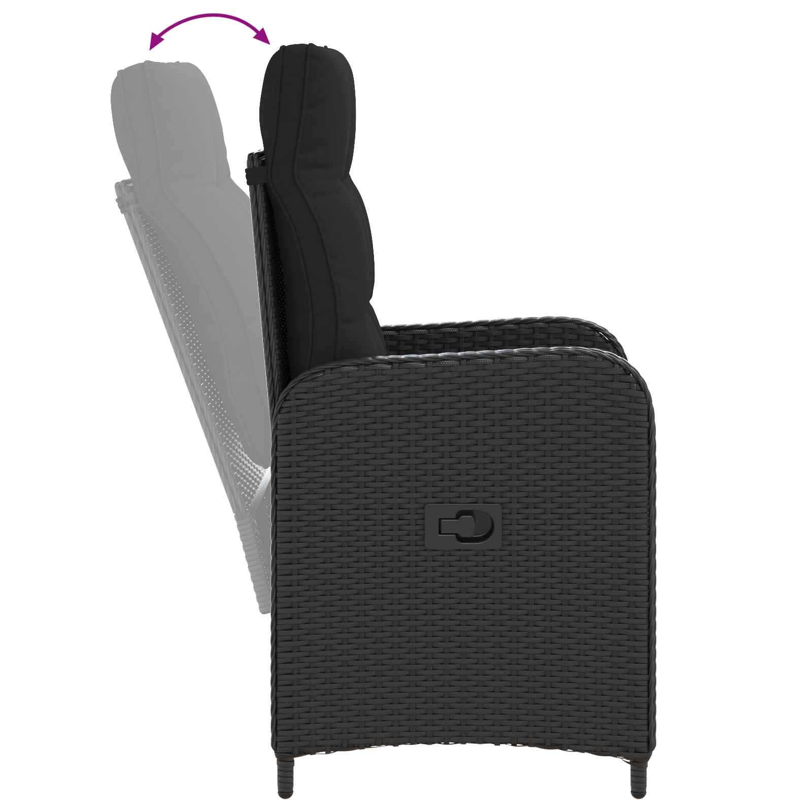 Outdoortisch-Set 3 stk. Schwarz