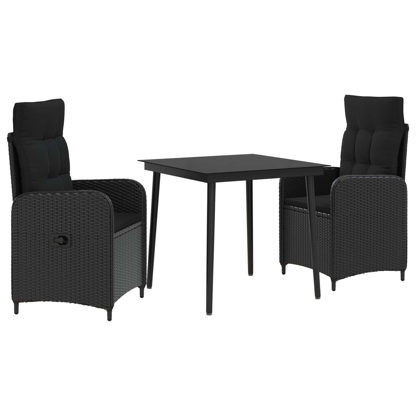 Sofa-Tischset 3 stk. Schwarz