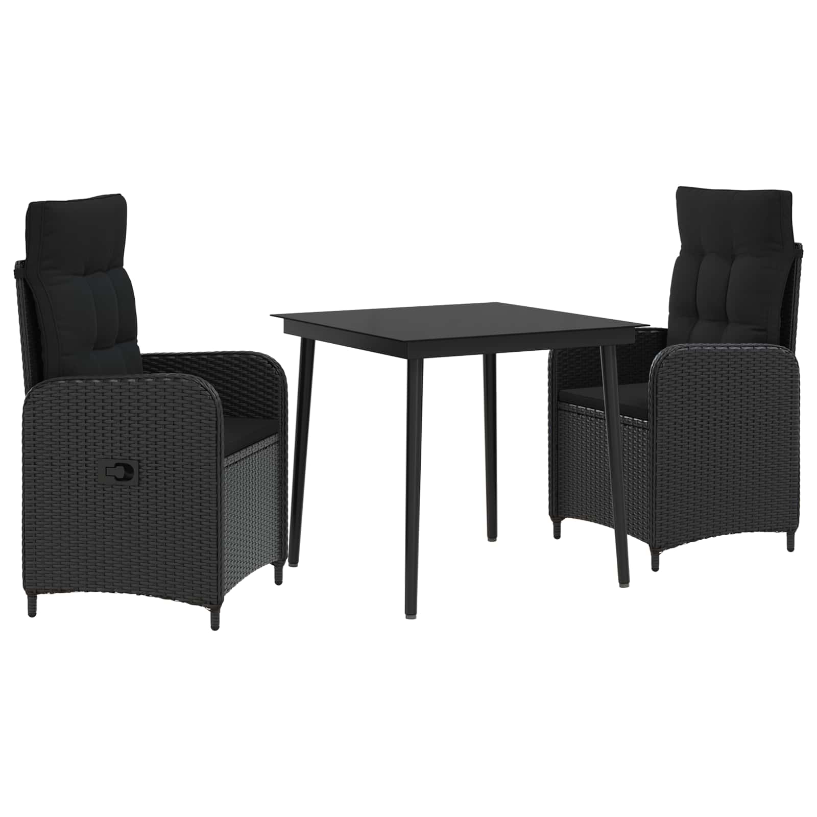 Sofa-Tischset 3 stk. Schwarz