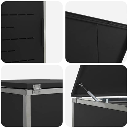 Rollbehälterlagerung for 2 Bins 240L Edelstahl Schwarz