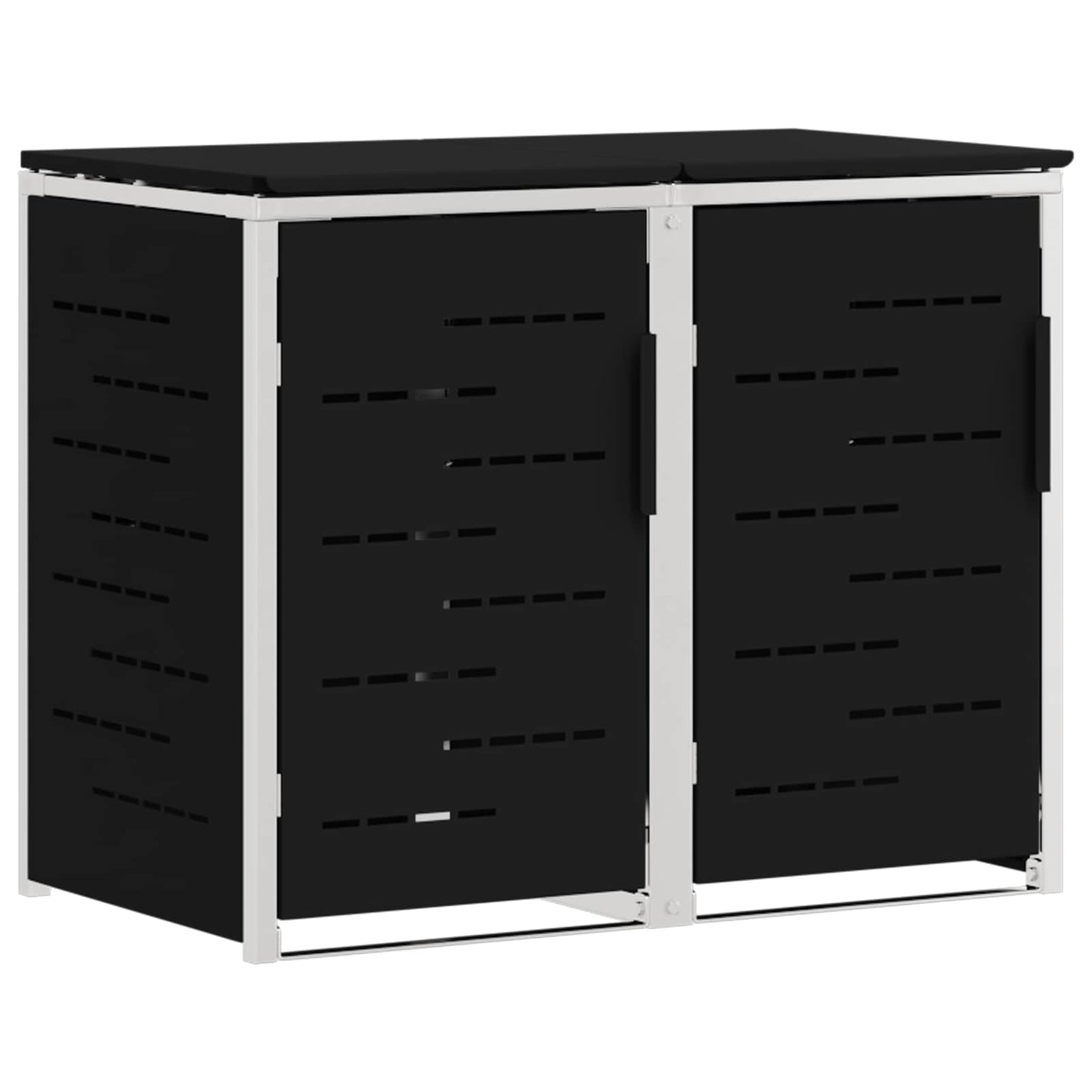 Rollbehälterlagerung for 2 Bins 240L Edelstahl Schwarz