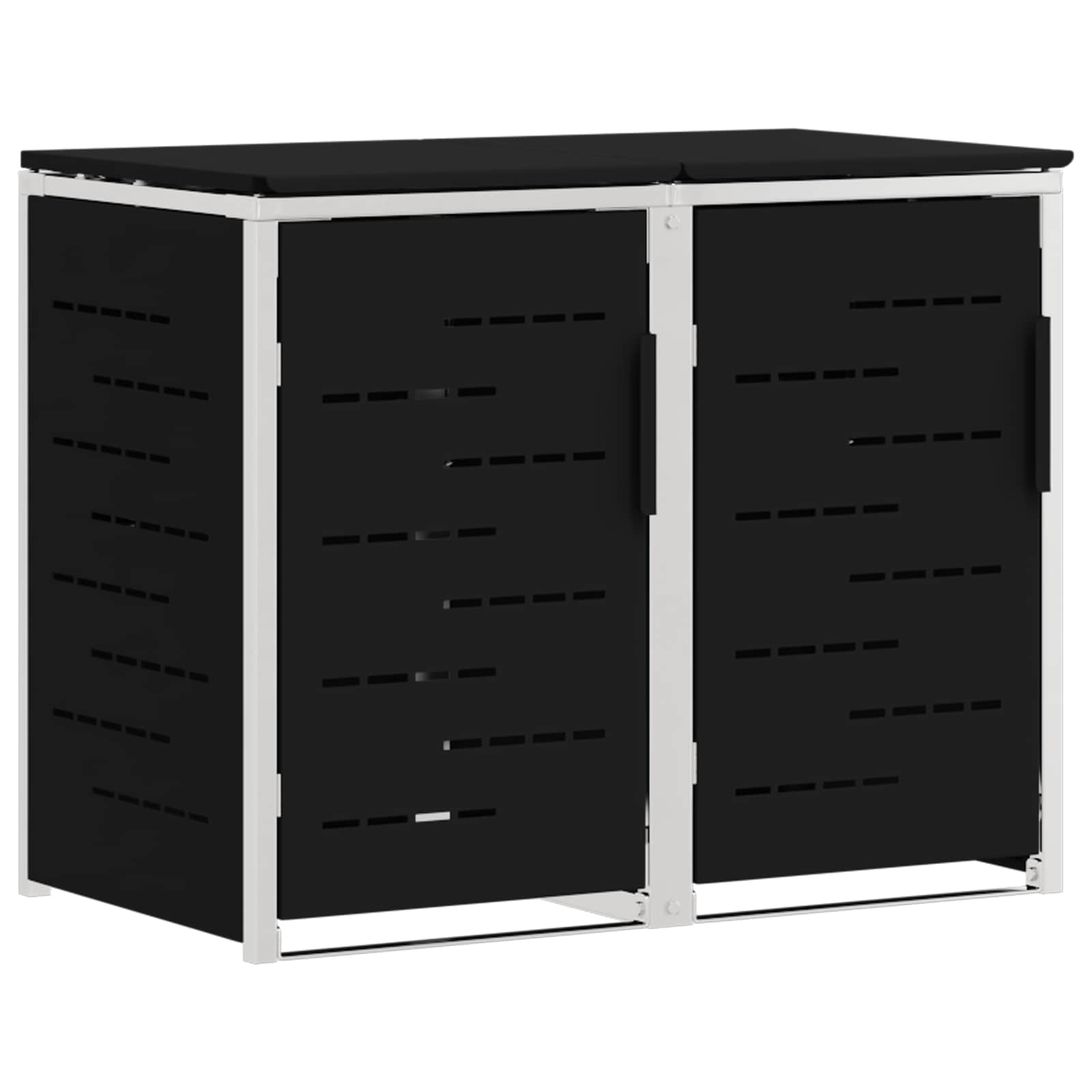 Rollbehälterlagerung for 2 Bins 240L Edelstahl Schwarz