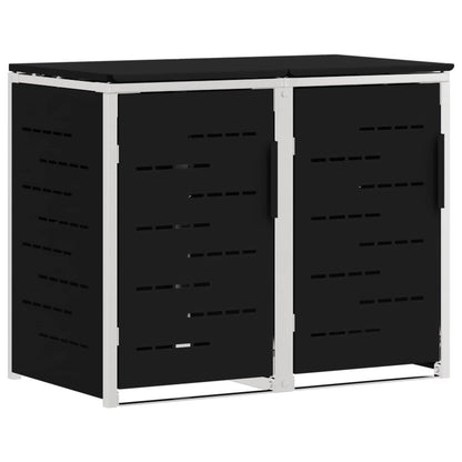 Rollbehälterlagerung for 2 Bins 240L Edelstahl Schwarz