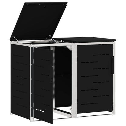 Rollbehälterlagerung for 2 Bins 240L Edelstahl Schwarz