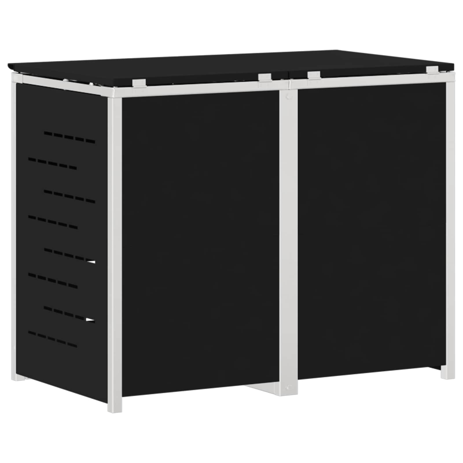 Rollbehälterlagerung for 2 Bins 240L Edelstahl Schwarz