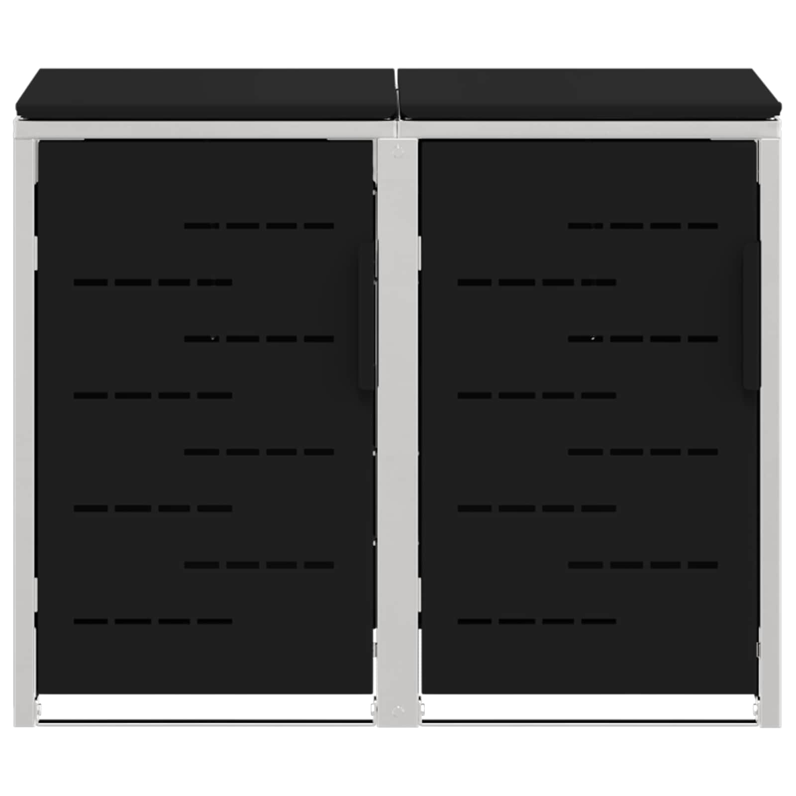 Rollbehälterlagerung for 2 Bins 240L Edelstahl Schwarz
