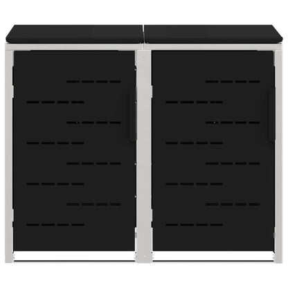 Rollbehälterlagerung for 2 Bins 240L Edelstahl Schwarz