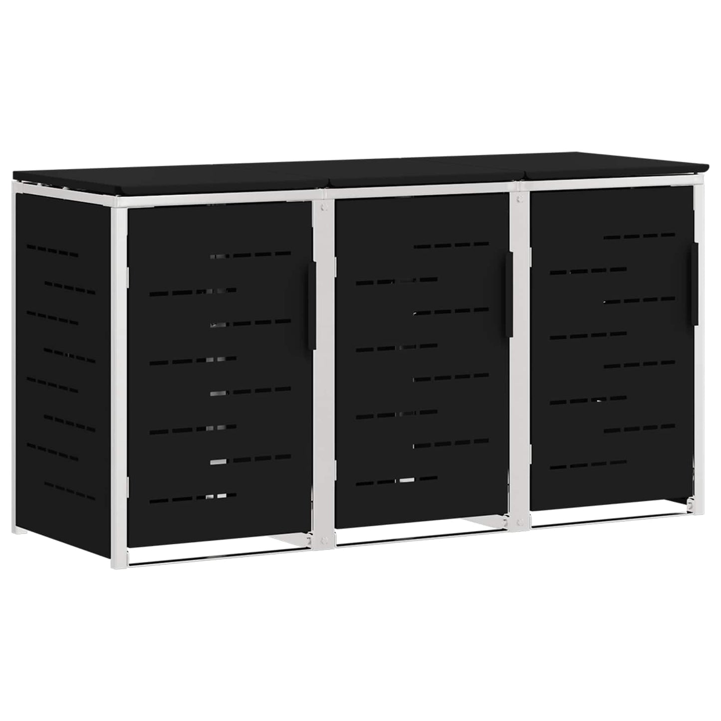 Rollbehälterlagerung for 3 Bins 240L Edelstahl Schwarz