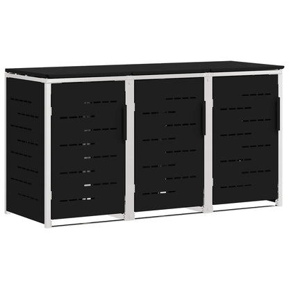 Rollbehälterlagerung for 3 Bins 240L Edelstahl Schwarz