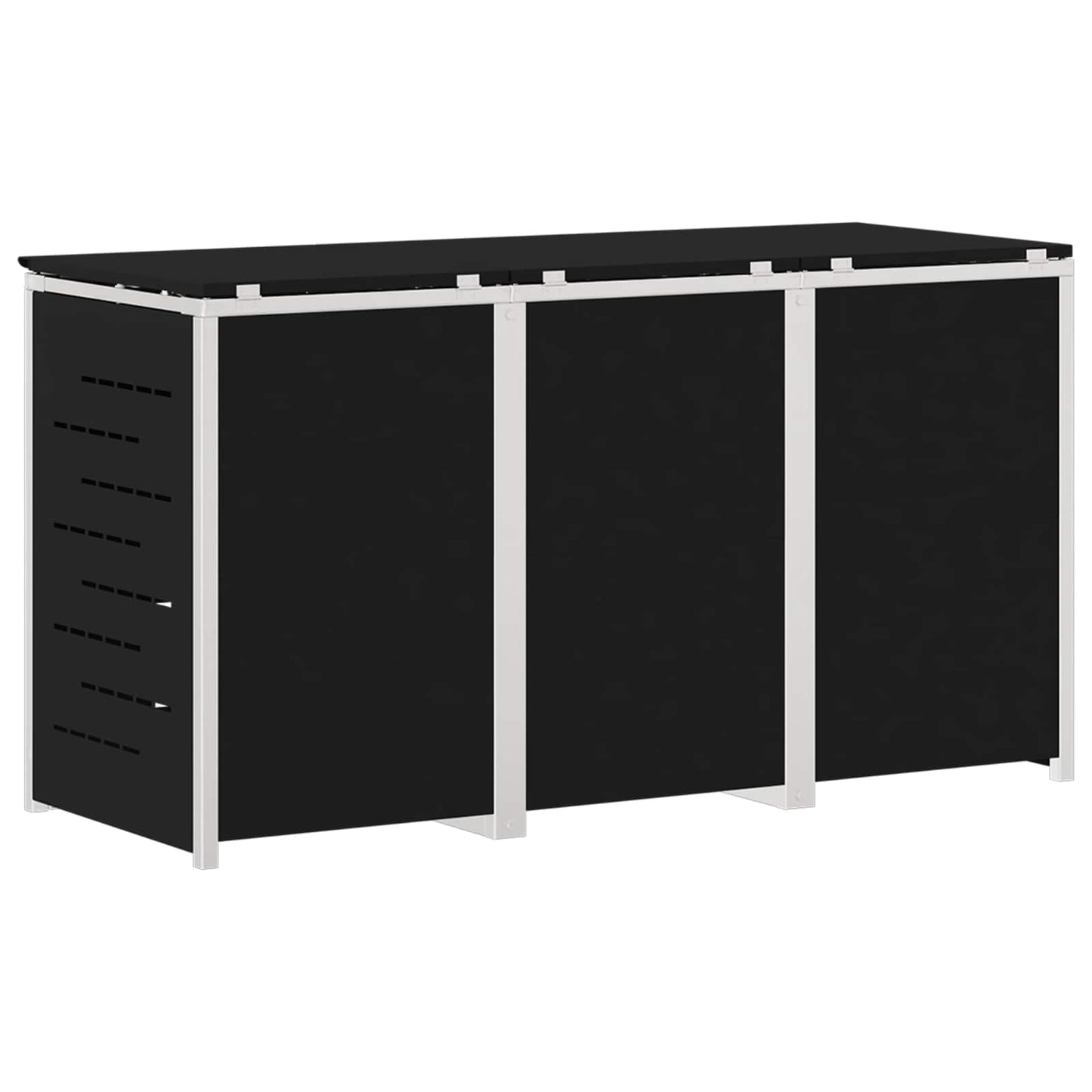 Rollbehälterlagerung for 3 Bins 240L Edelstahl Schwarz