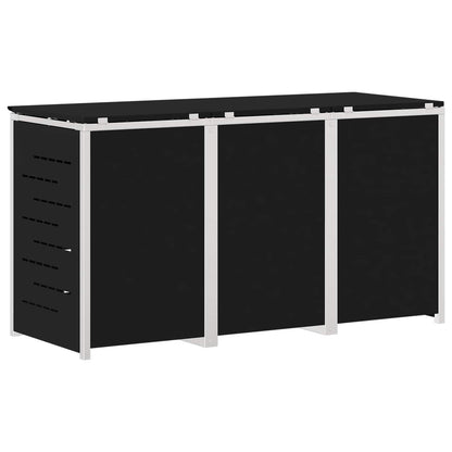 Rollbehälterlagerung for 3 Bins 240L Edelstahl Schwarz