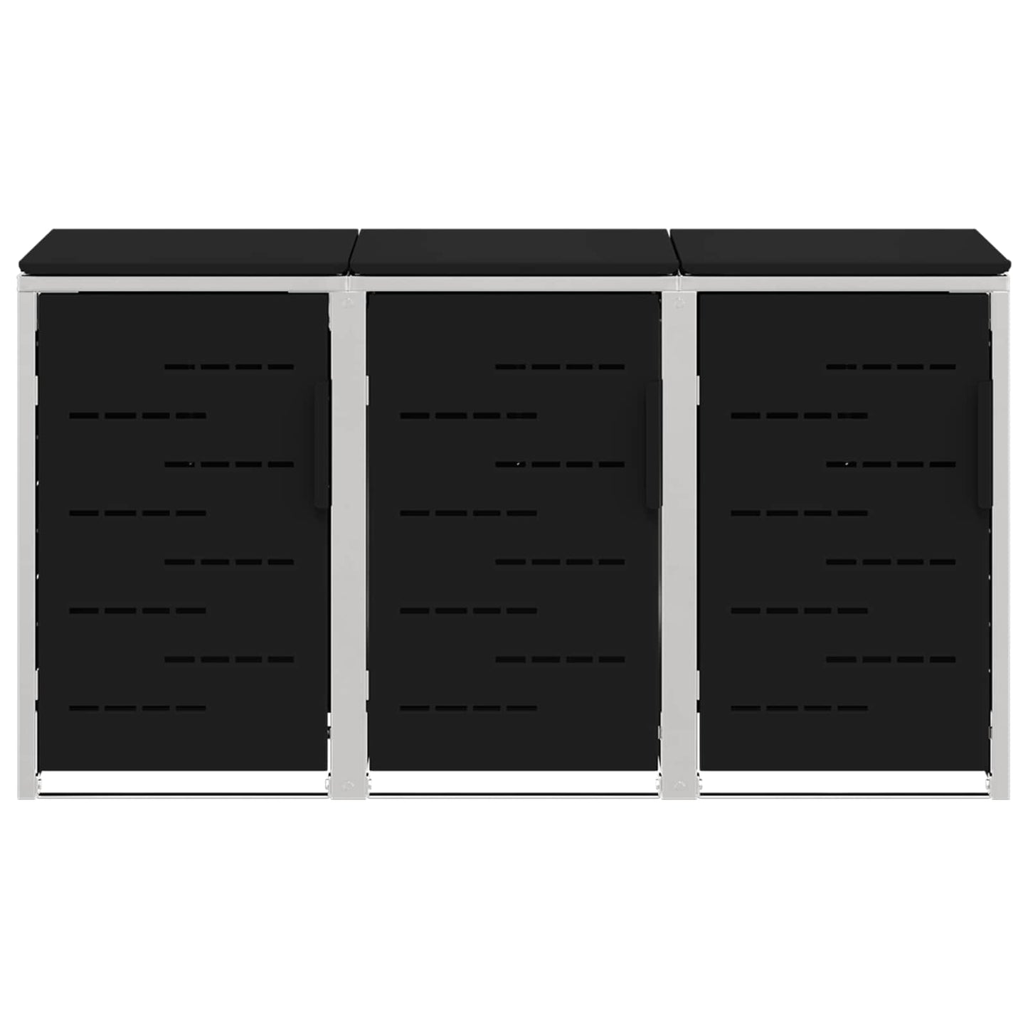 Rollbehälterlagerung for 3 Bins 240L Edelstahl Schwarz