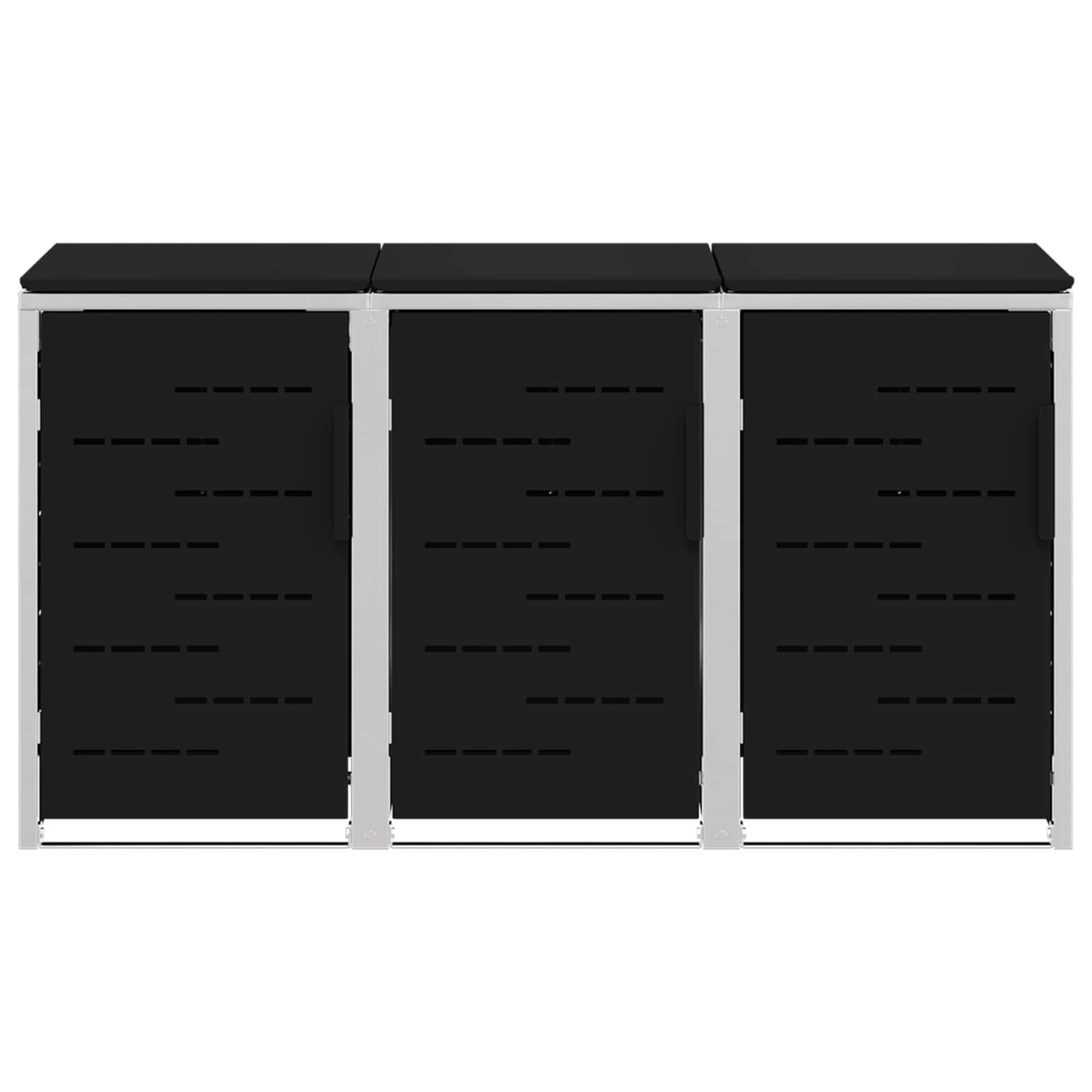 Rollbehälterlagerung for 3 Bins 240L Edelstahl Schwarz