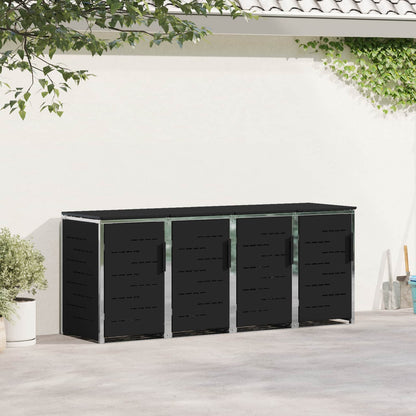 Rollbehälterlagerung for 4 Bins 240L Edelstahl Schwarz