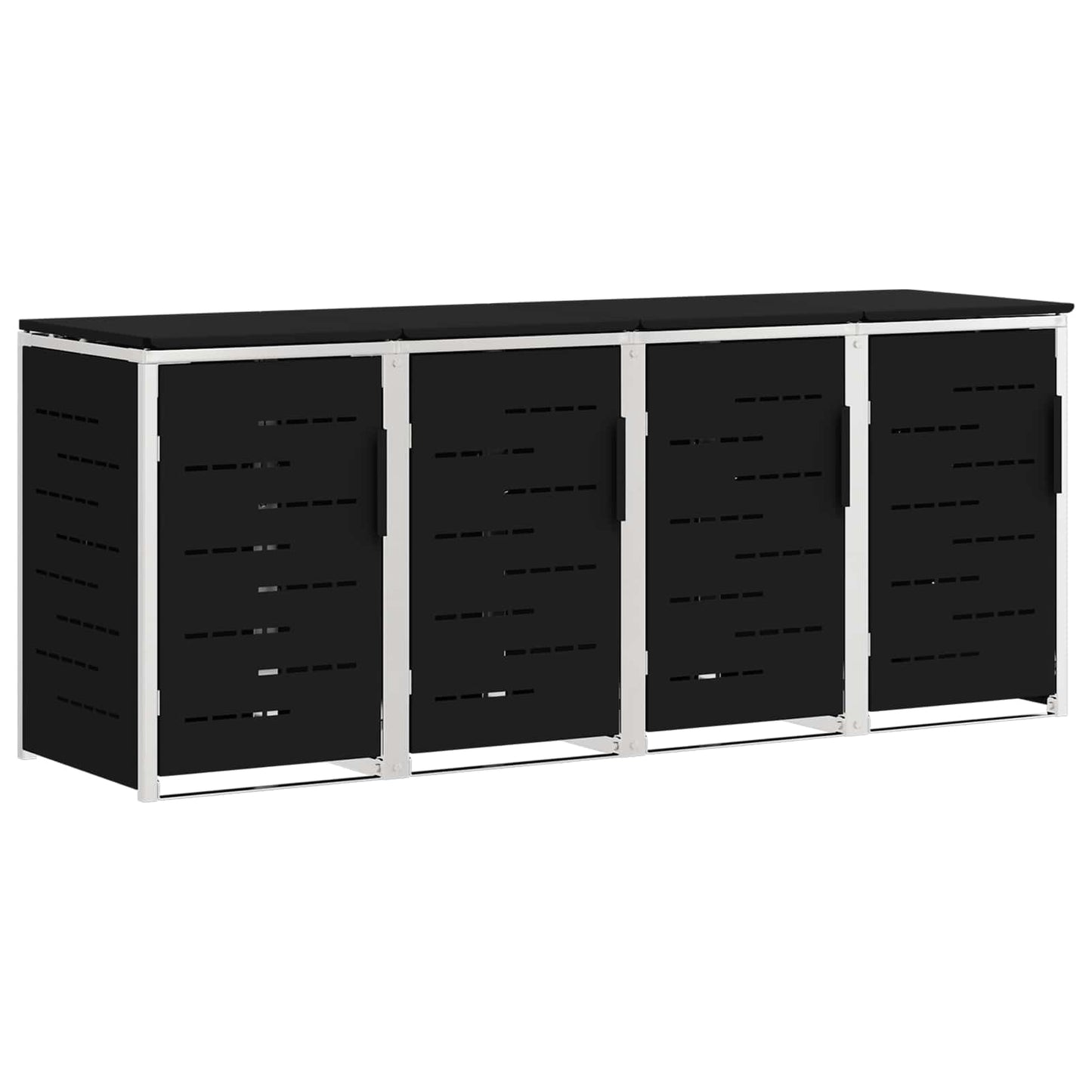 Rollbehälterlagerung for 4 Bins 240L Edelstahl Schwarz