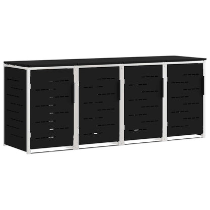 Rollbehälterlagerung for 4 Bins 240L Edelstahl Schwarz