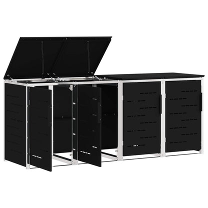Rollbehälterlagerung for 4 Bins 240L Edelstahl Schwarz