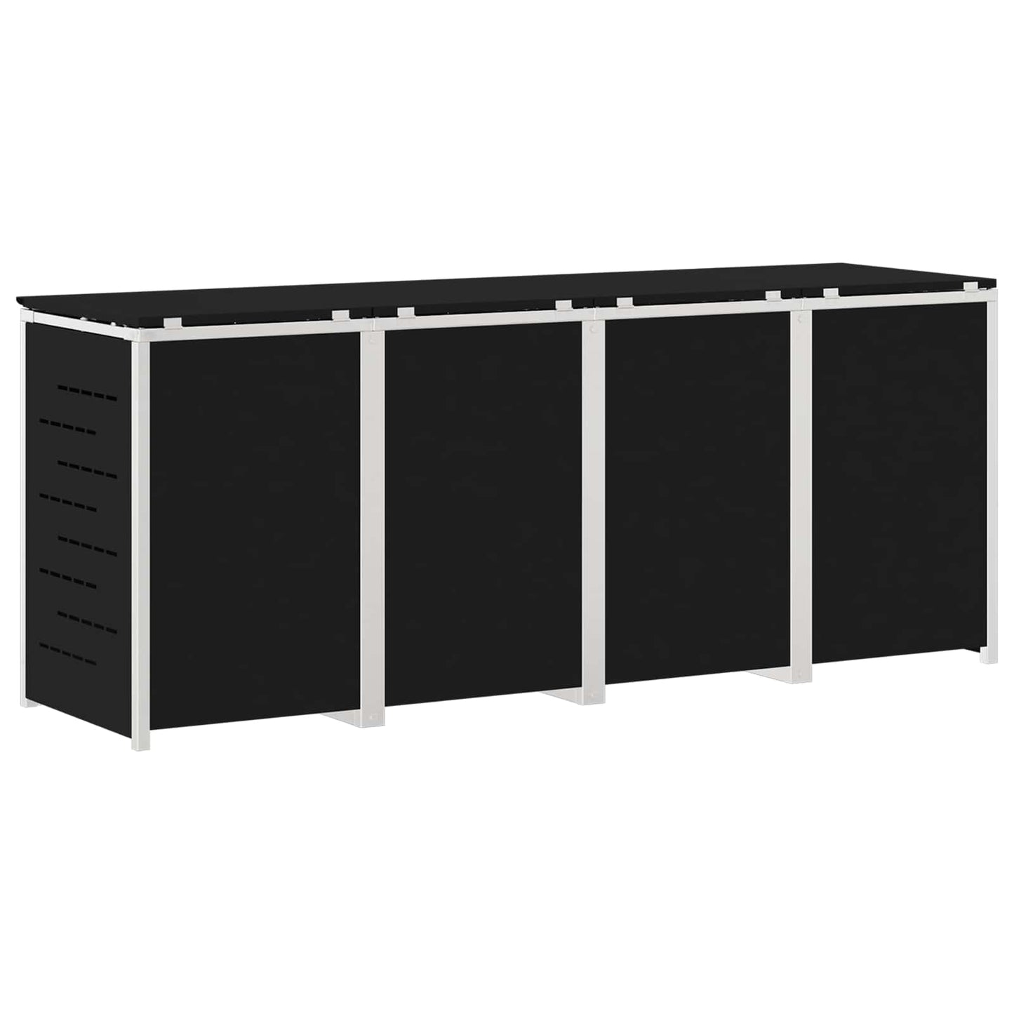 Rollbehälterlagerung for 4 Bins 240L Edelstahl Schwarz