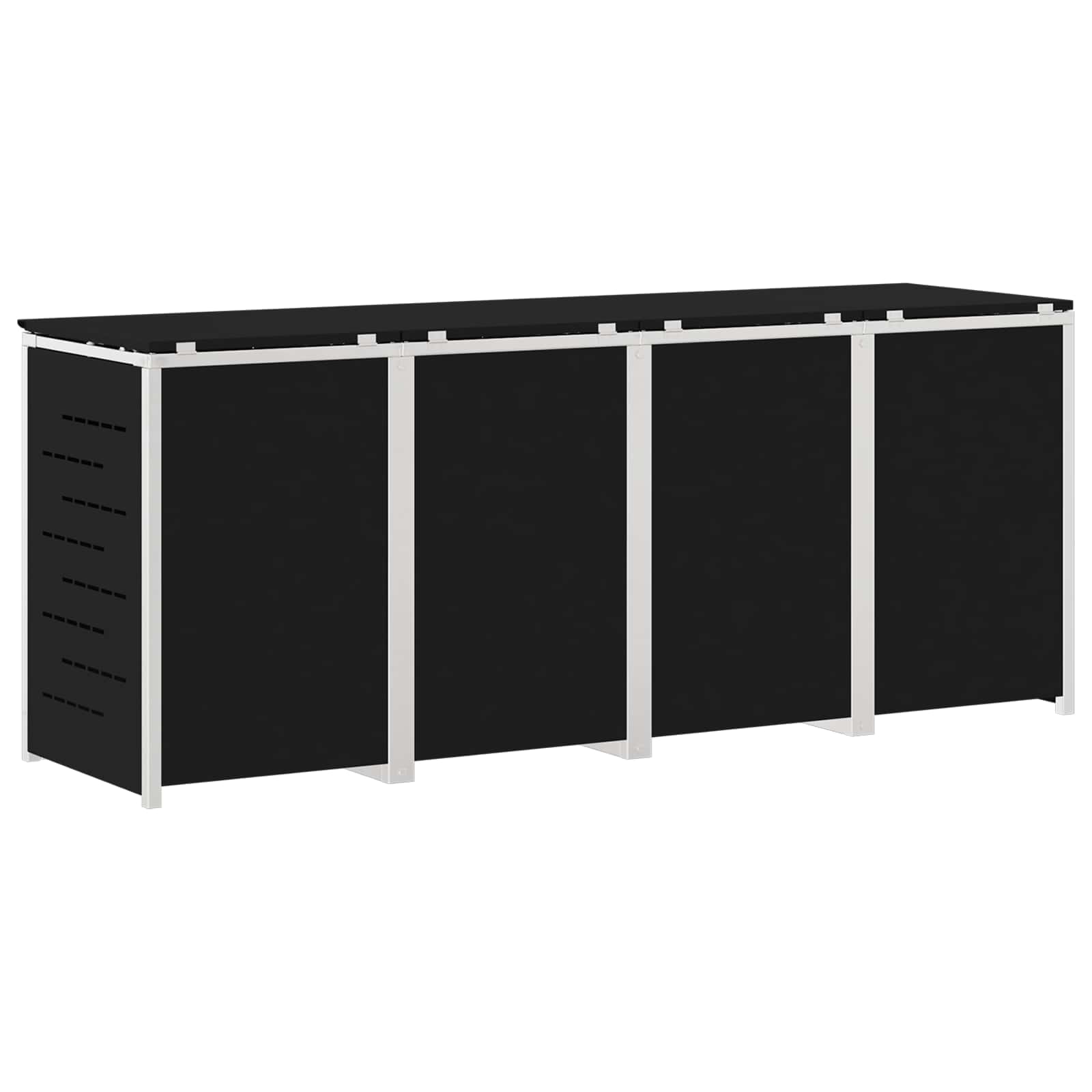 Rollbehälterlagerung for 4 Bins 240L Edelstahl Schwarz