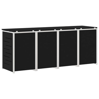 Rollbehälterlagerung for 4 Bins 240L Edelstahl Schwarz