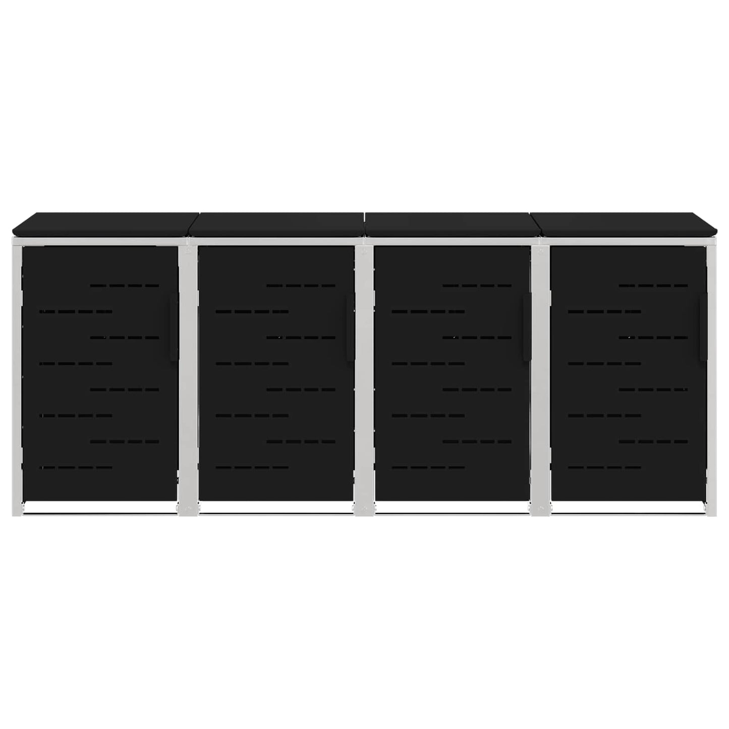 Rollbehälterlagerung for 4 Bins 240L Edelstahl Schwarz