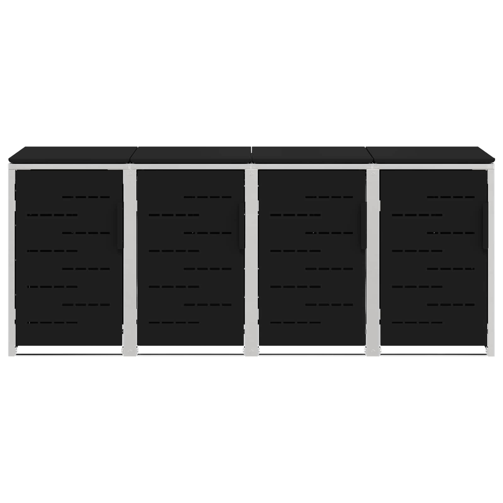 Rollbehälterlagerung for 4 Bins 240L Edelstahl Schwarz