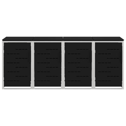 Rollbehälterlagerung for 4 Bins 240L Edelstahl Schwarz