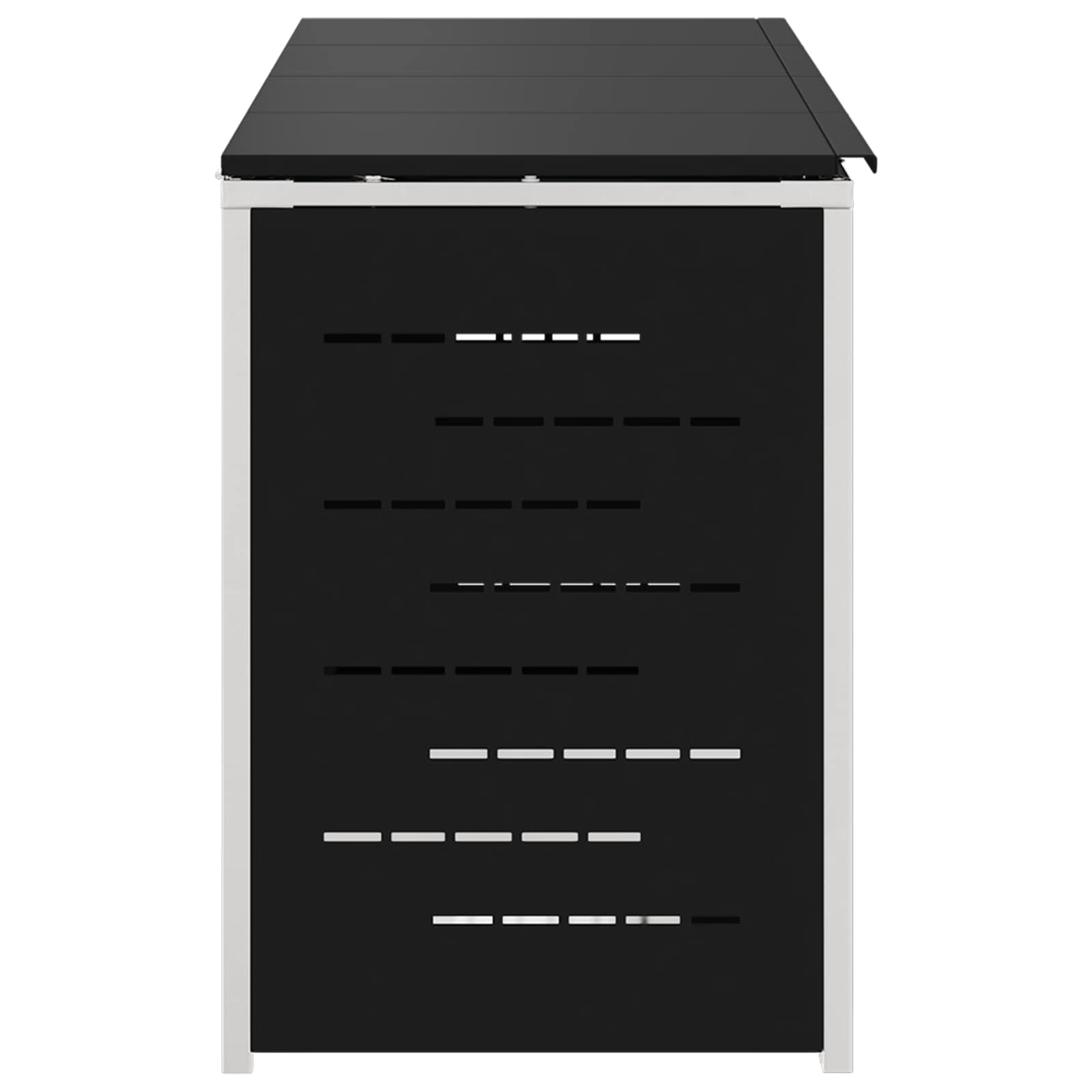 Rollbehälterlagerung for 4 Bins 240L Edelstahl Schwarz