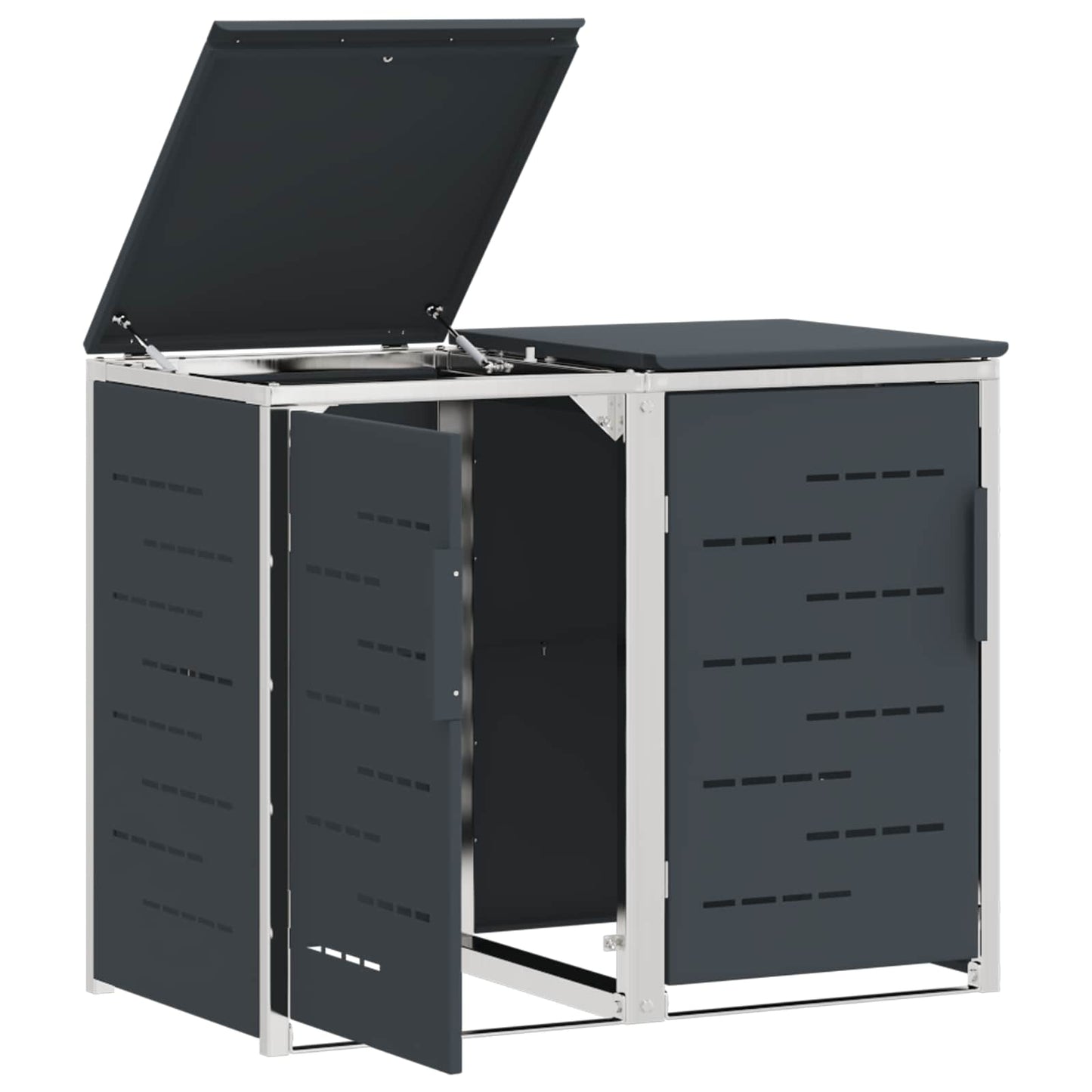 Rollbehälterlagerung for 2 Bins 240L Edelstahl Anthrazit