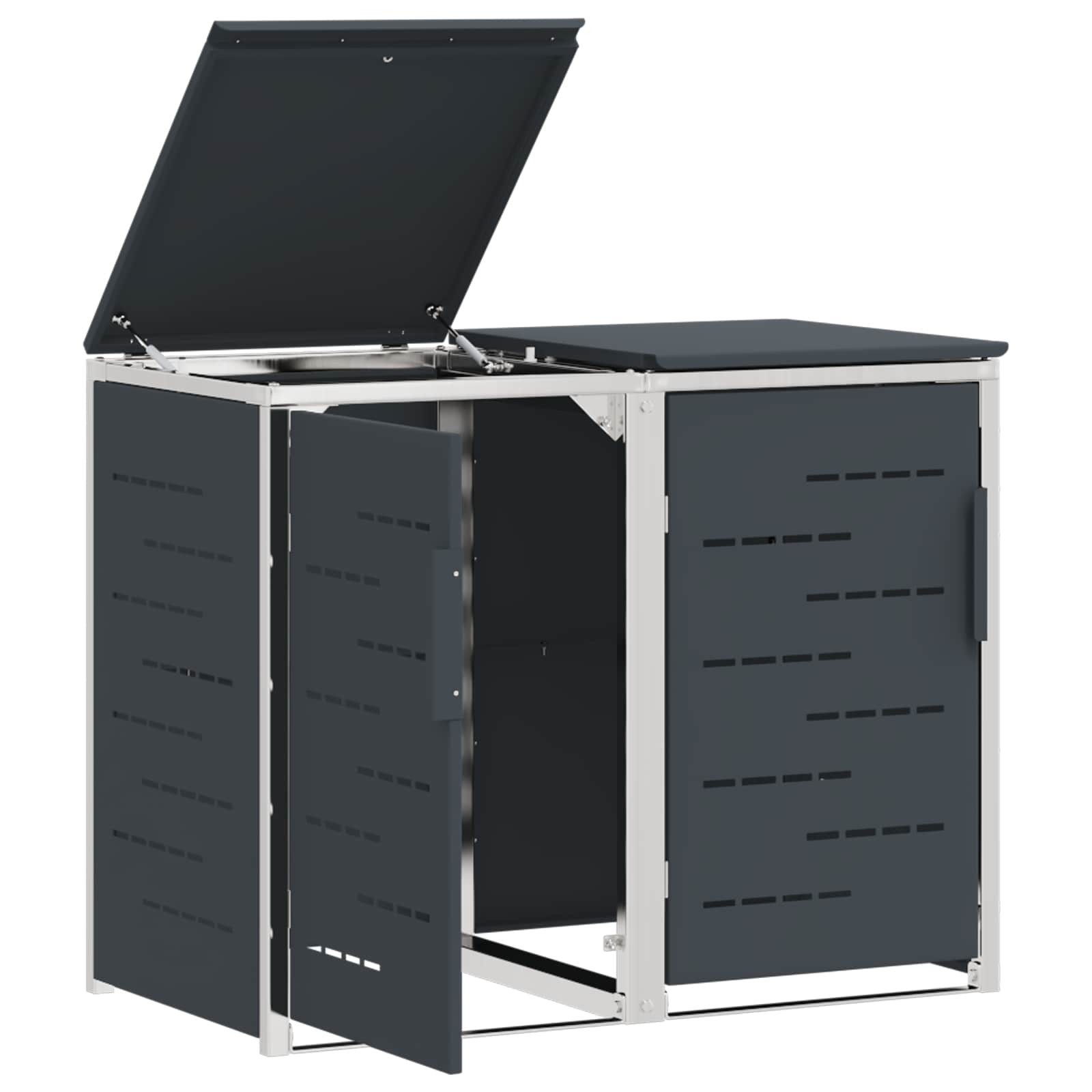 Rollbehälterlagerung for 2 Bins 240L Edelstahl Anthrazit