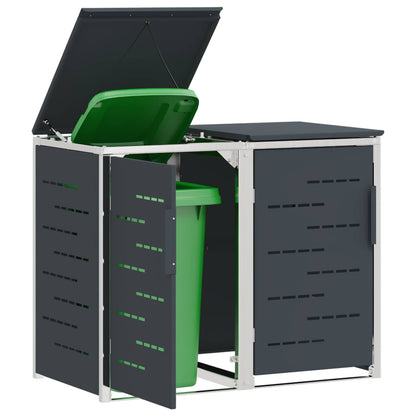 Rollbehälterlagerung for 2 Bins 240L Edelstahl Anthrazit