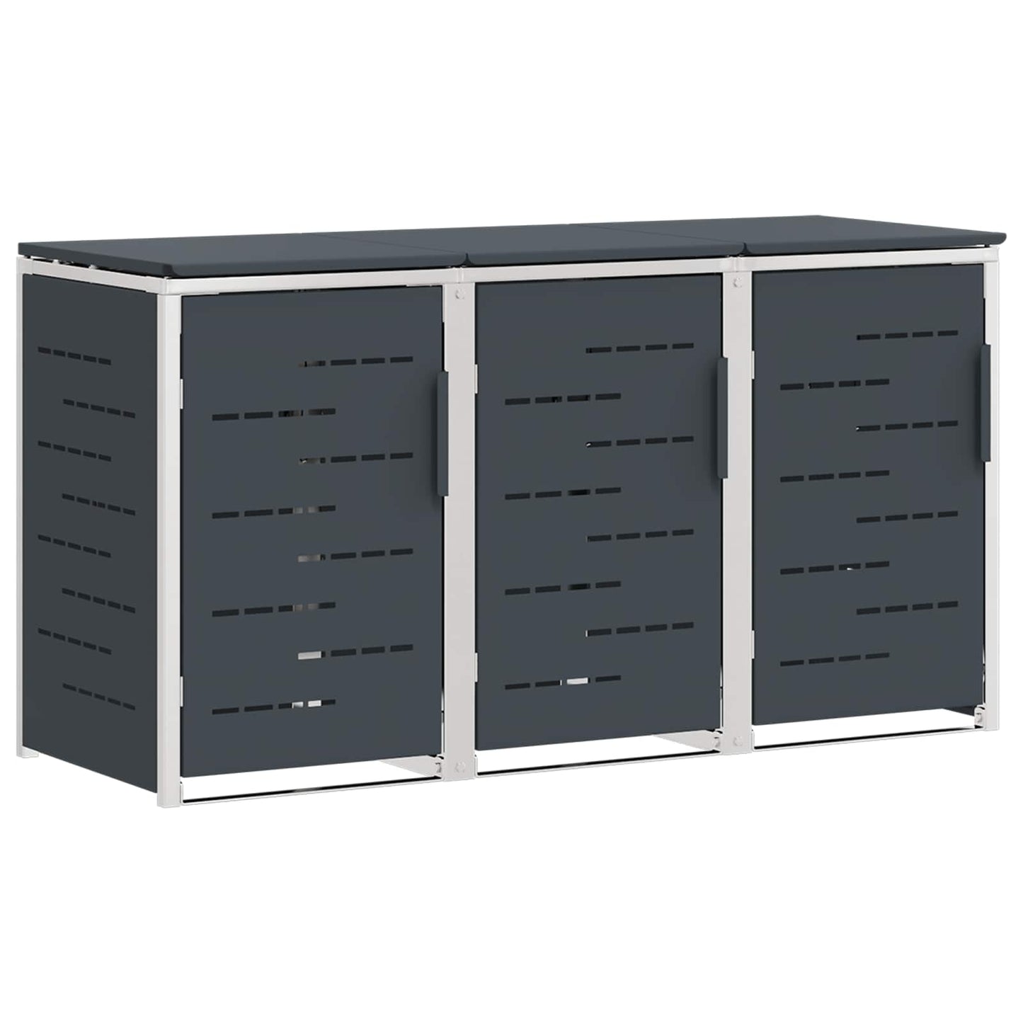 Rollbehälterlagerung for 3 Bins 240L Edelstahl Anthrazit