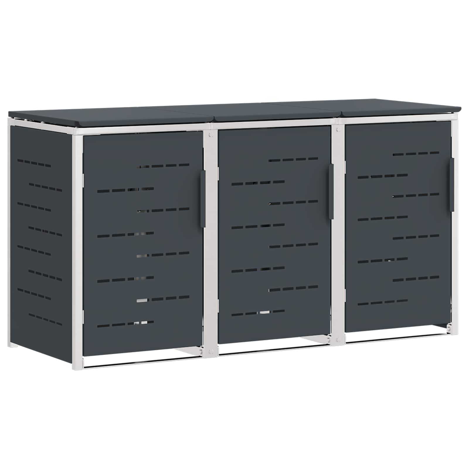 Rollbehälterlagerung for 3 Bins 240L Edelstahl Anthrazit